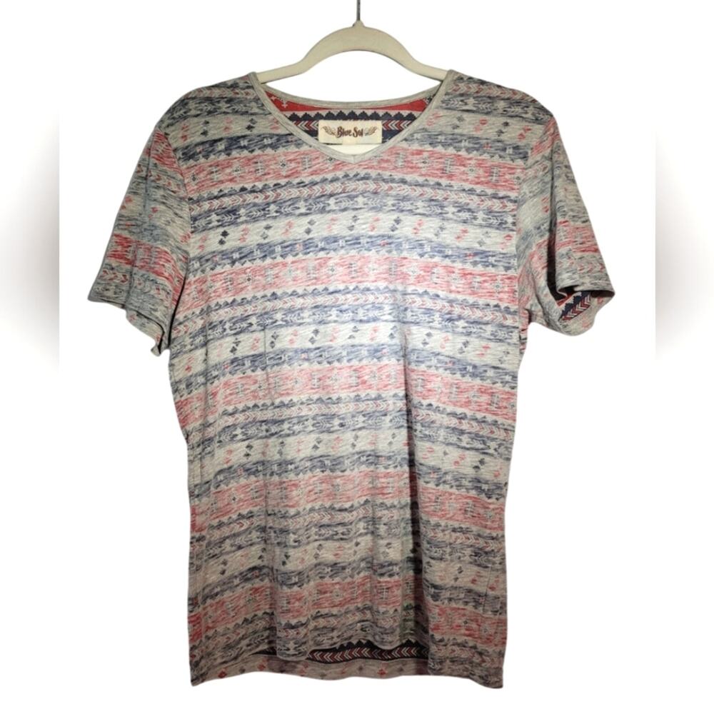 Blue Sol Aztec‎ Short Sleeve Shirt Size Men's Medium